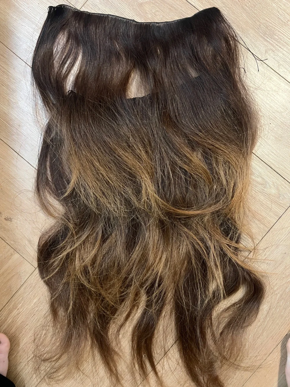 BELLAMI Dark Brown to Light Brown Ombre Clip-In Fringe Pieces